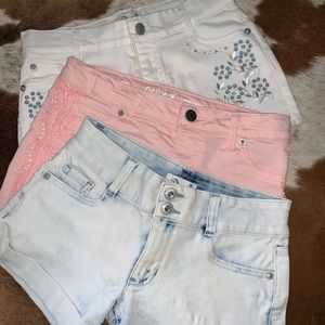 Girls Cotton Denim Shorts Lot ( 3 Pairs)